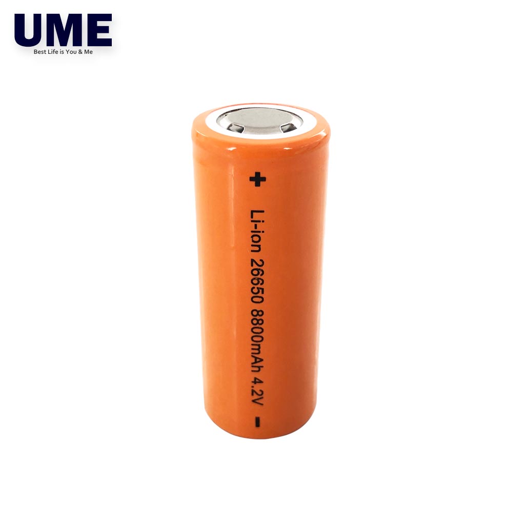 Lithium-ion Rechargeable Battery 26650 8800mAh Flat Head Li