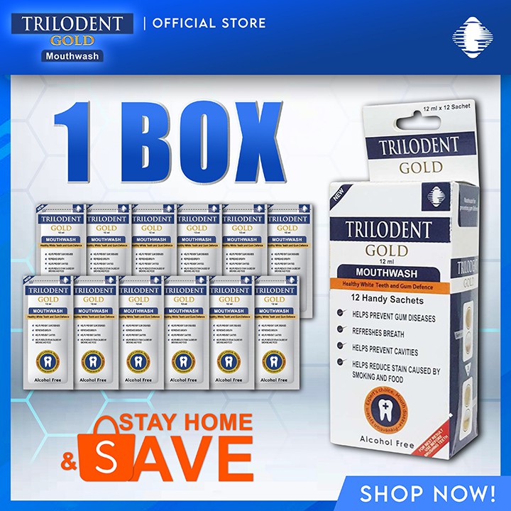 Trilodent Gold Mouthwash 1 box of 12 sachets Lazada PH
