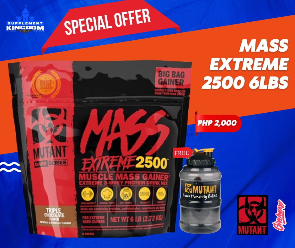 Mutant Mass Extreme 2500 Promo 100 Muscle Mass Gainer 3 Whey Protein Drink Mix Lazada Ph 9874