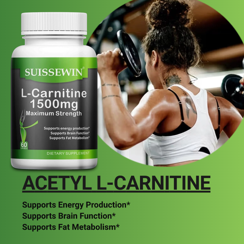 Acetyl L-Carnitine 1,500 mg, Supports Energy Production, Sports Nutrition, Supports Memory/Focus, 60 Veggie Capsules