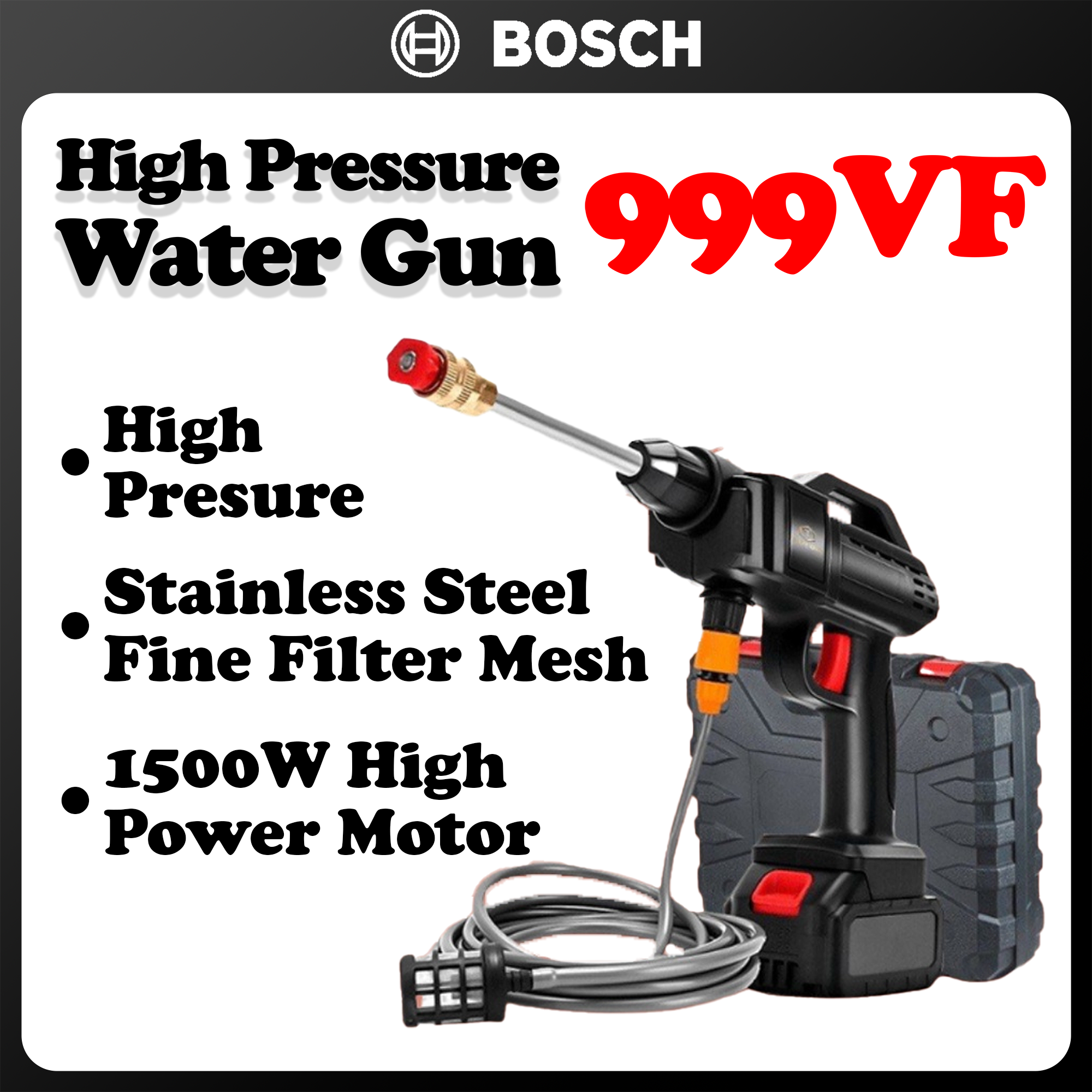 BOSCH 999VF Cordless Water Jet Portable Car Wash High Pressure Water