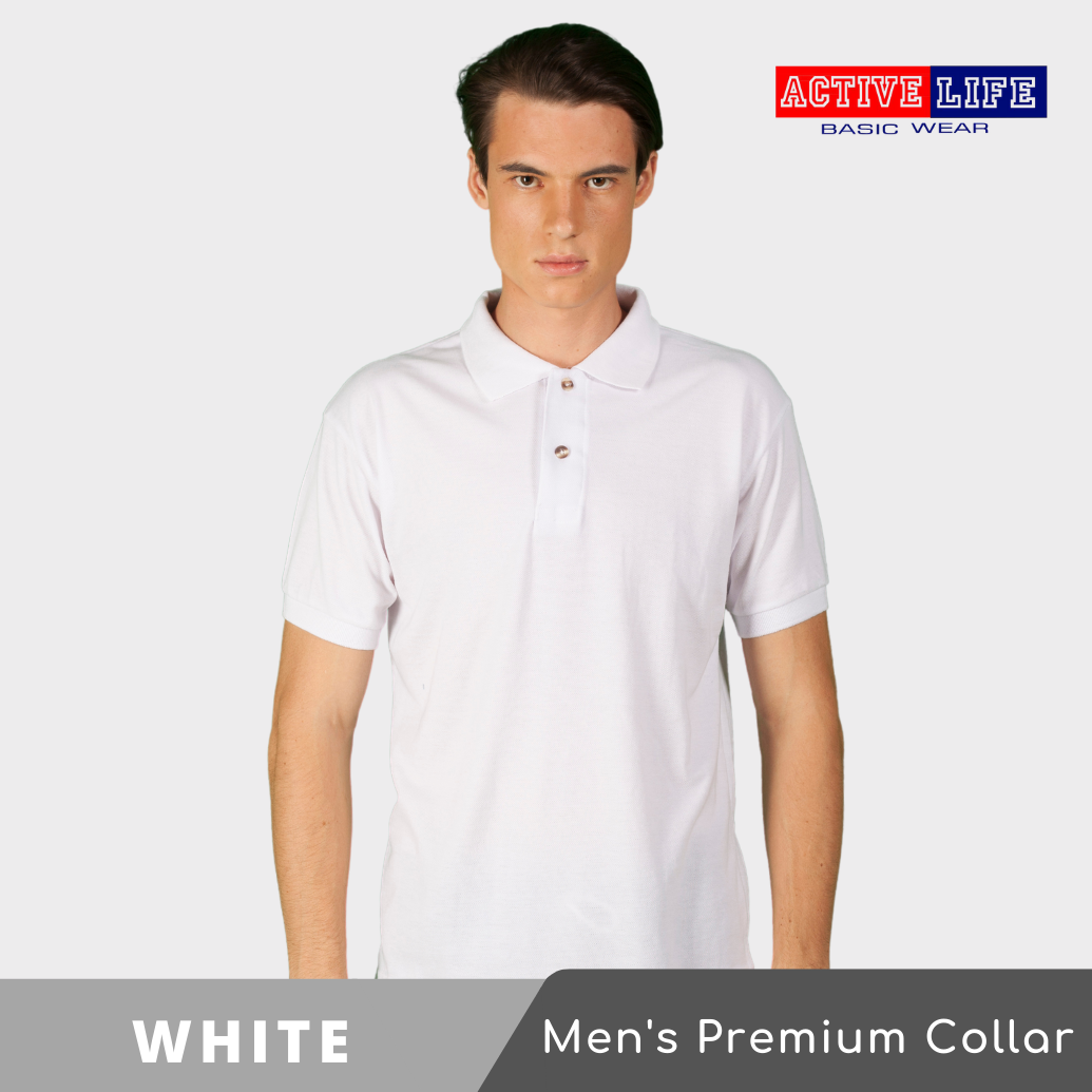 Active Life Premium Men's Polo Shirt White Lazada PH