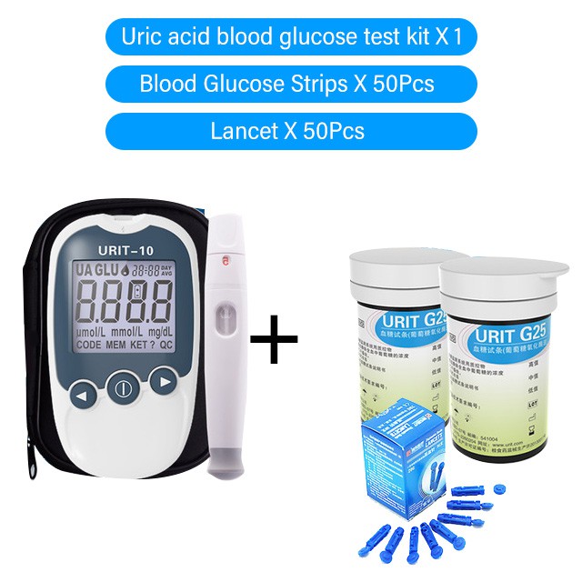 Yongrow 2in1 Uric Acid & Blood Sugar Monitor Diabetes Gout Tester Blood Sugar Test Kit Test