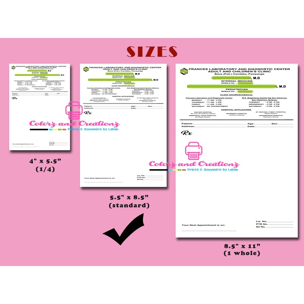 1 Rx Pad Lab Request Med Cert. Dental Clinic Pad OPD Forms Monitoring