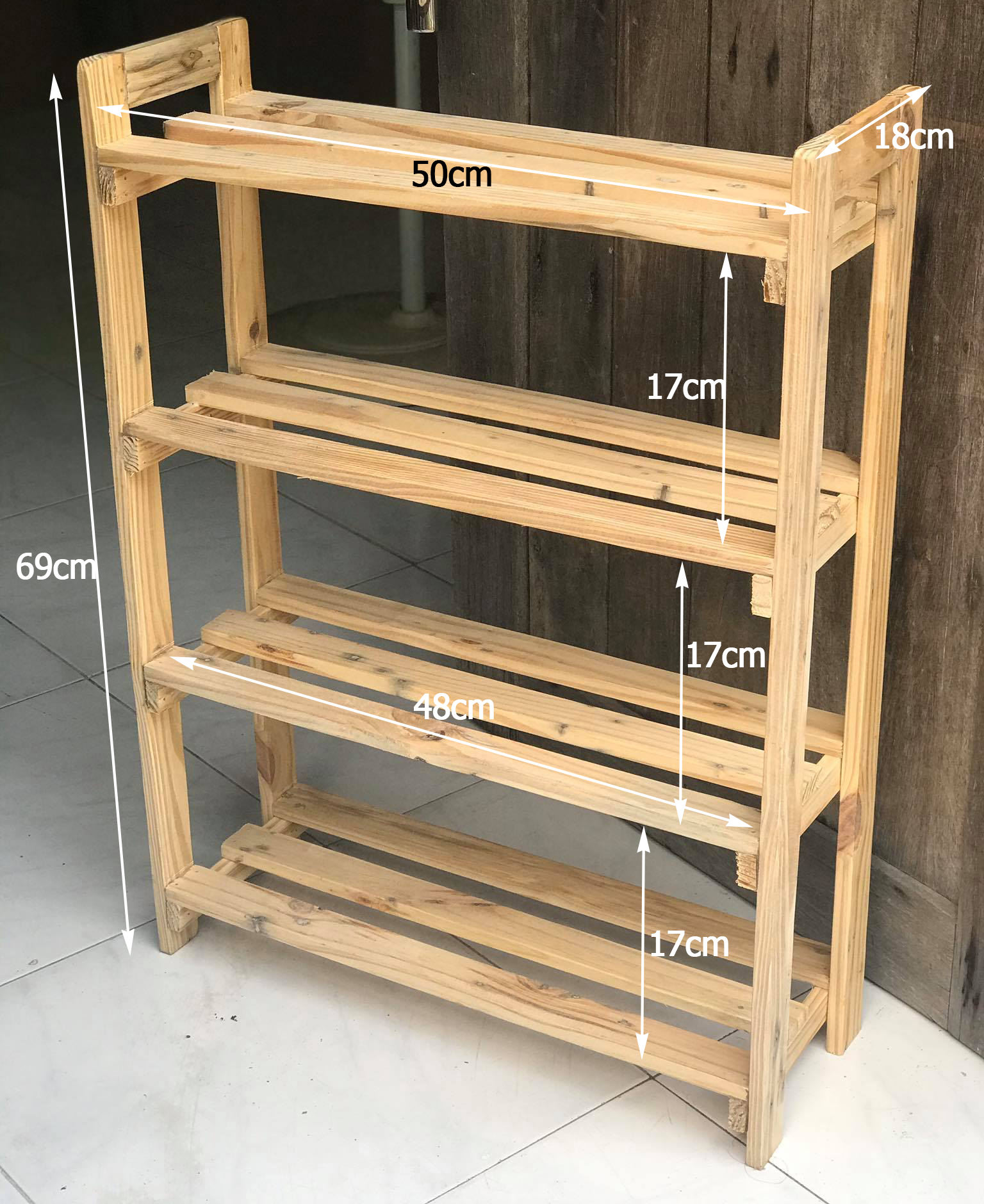 4Tier Shoe Rack, Stackable Shoe Shelf Storage Organizer for Entryway, Hallway, and Closet