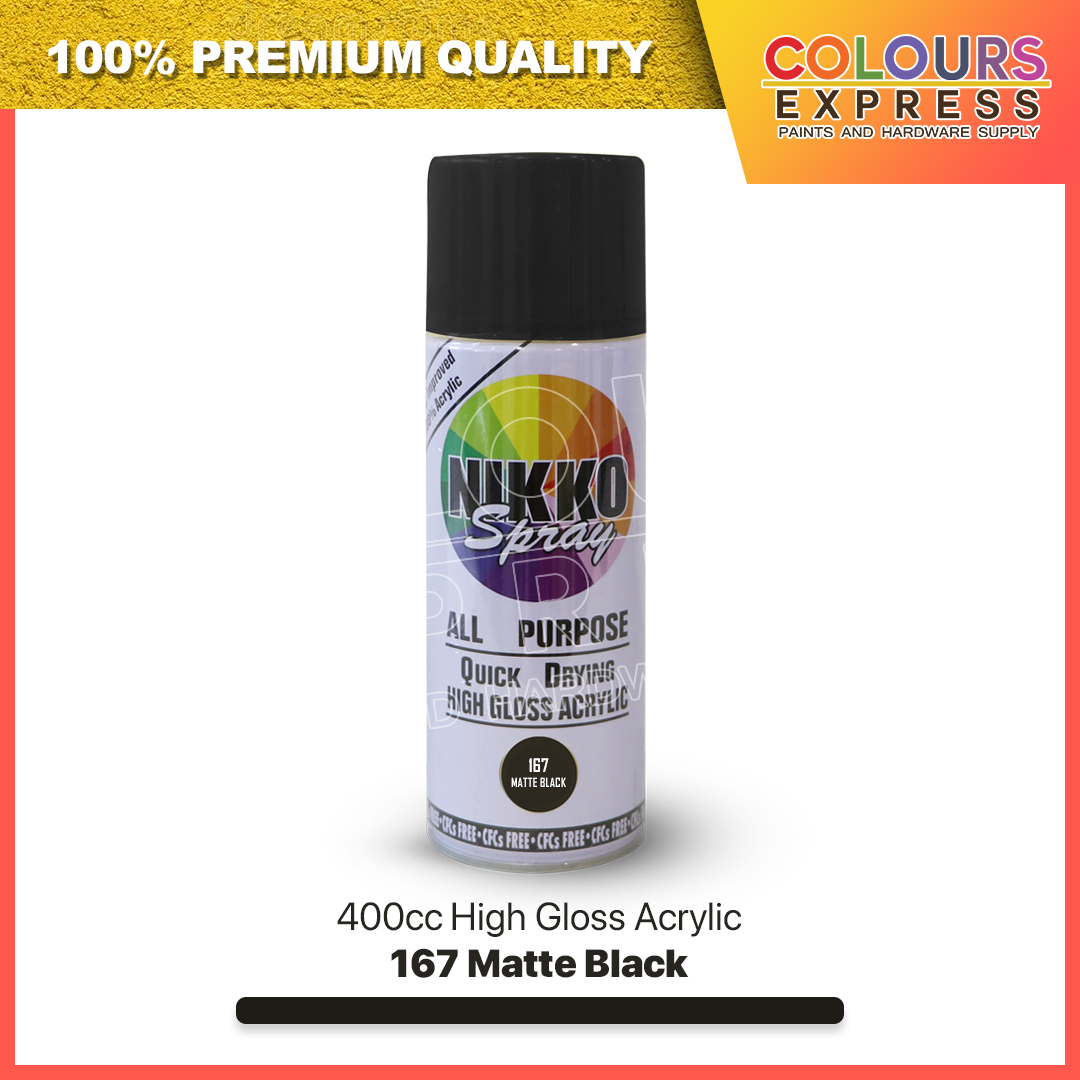 Nikko Spray Paint 167 matte Black (400Cc) /FAMILY COLOR BLACK