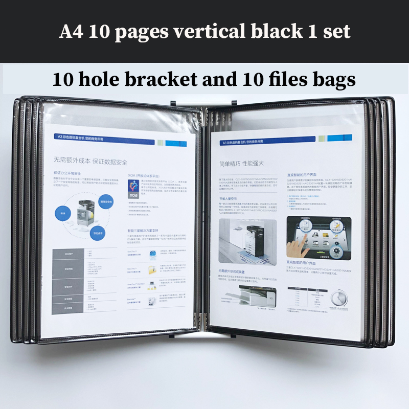 A4 Wall-Mounted Folder Page-Turning Display File Rack Document Rack ...
