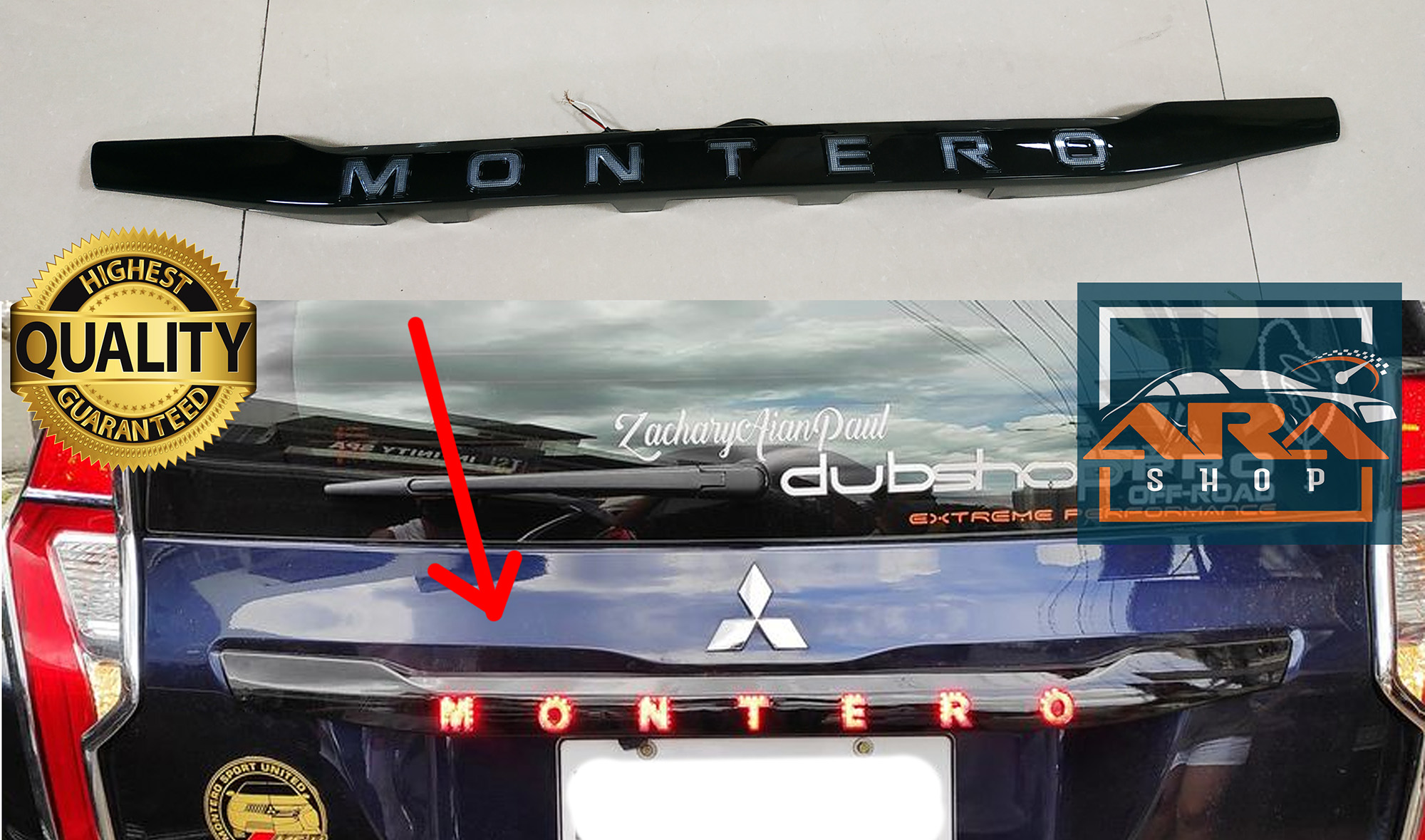 Montero Rear Panel MITSUBISHI MONTERO Gen 3/Gen 4 2016-2021 Rear Trunk Lid BLACK (Dual ...