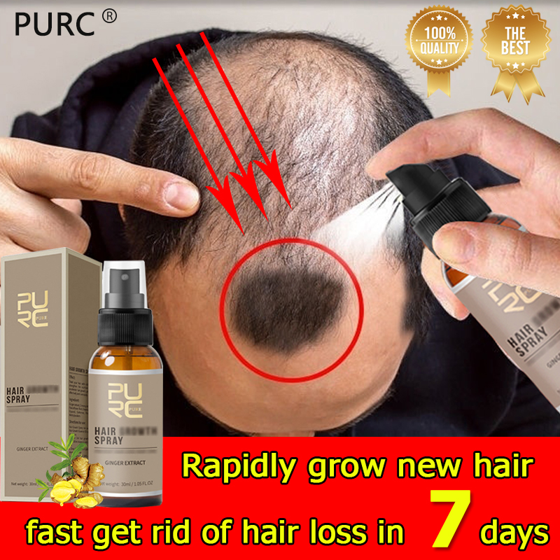 Gambar Thick hair! PURC Hair Growth Serum Original Ginger Liquid Stimulates Hair Growth Rapidly Prevents Hair Loss Purc Original Hair Growth Spray and Shampoo Purc Hair Grower for Men Women Original Effective Purc Hair Growth Essence Oil Hair Loss Treatment