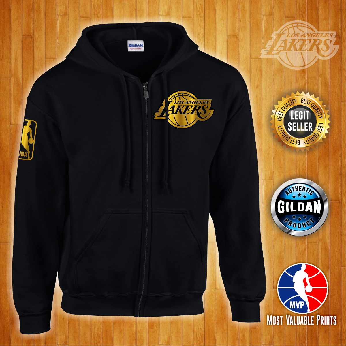 Gildan Brand Nba Los Angeles Lakers Hoodie Jacket La Lakers Lebron James Jacket With Zip Lazada Ph