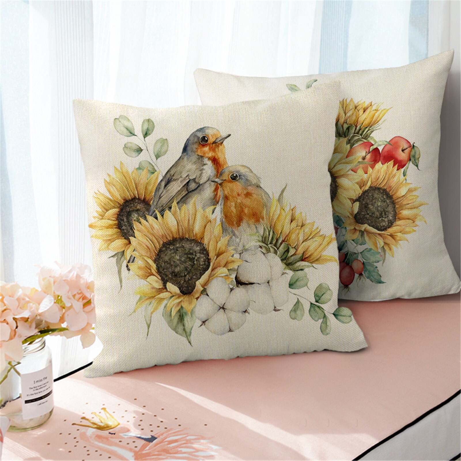 Creative Sunflower Printed Pillow Cases Throw Cushion Covers Car Sofa Home Decor 