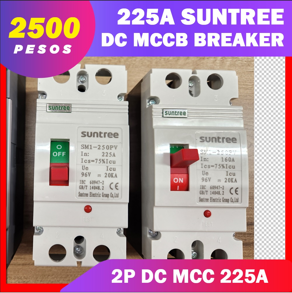 Suntree DC MCCB Breaker Battery Breaker 2P 100A 125A 160A 225A 300A