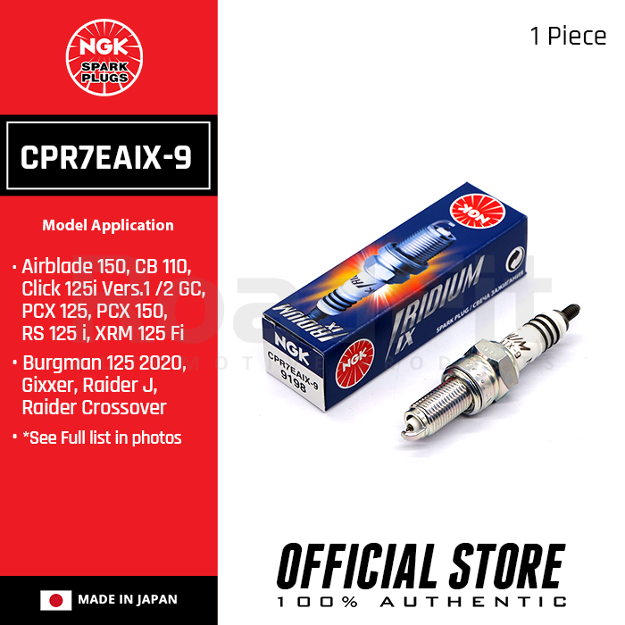NGK CPR7EAIX9 Iridium IX Spark Plugs For HONDA Airblade 150, CB 110, Click 125 i Ver 1 & 2 GC