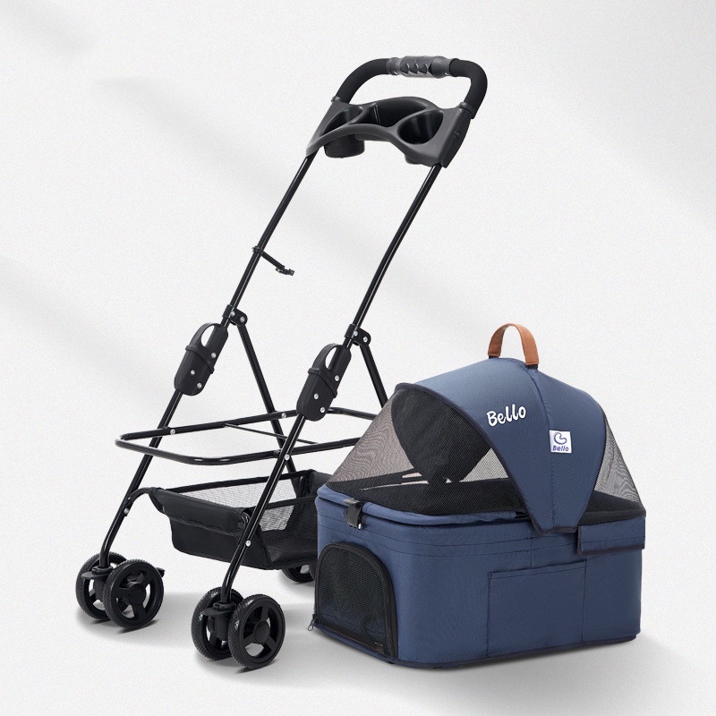 3IN 1Dog Stroller Cat Stroller Small And Mediumsized Pet Stroller Four