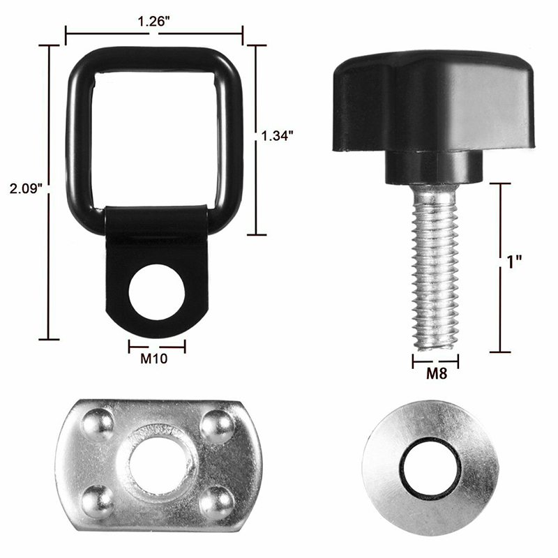 CheroCar Quick-Release Thumb Screws & Nuts Kit For Jeep Wrangler JK 4-Door Hardtop (2007-2017)