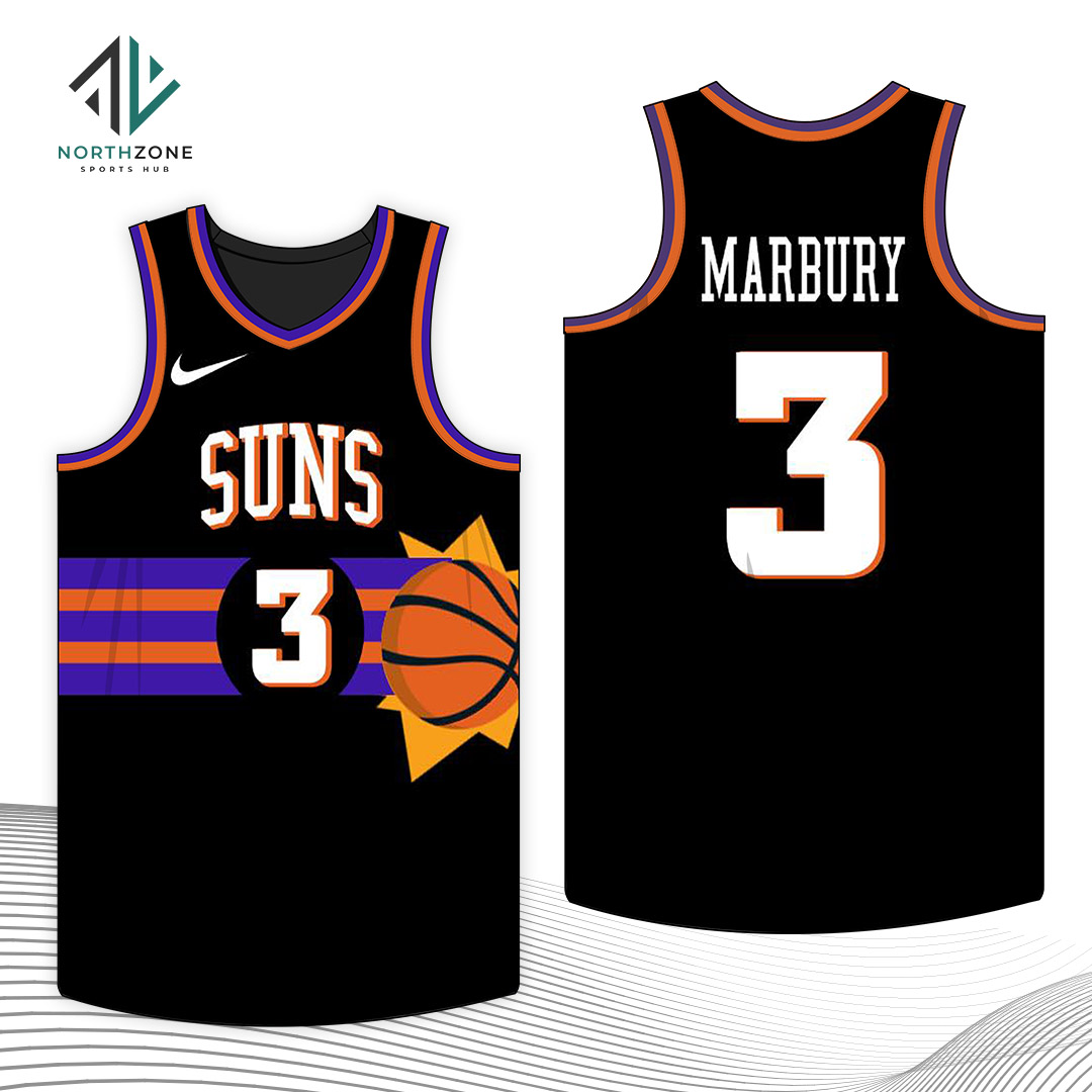 NORTHZONE NBA PHX Suns Marbury Jersey Full Sublimated Basketball Jersey ...