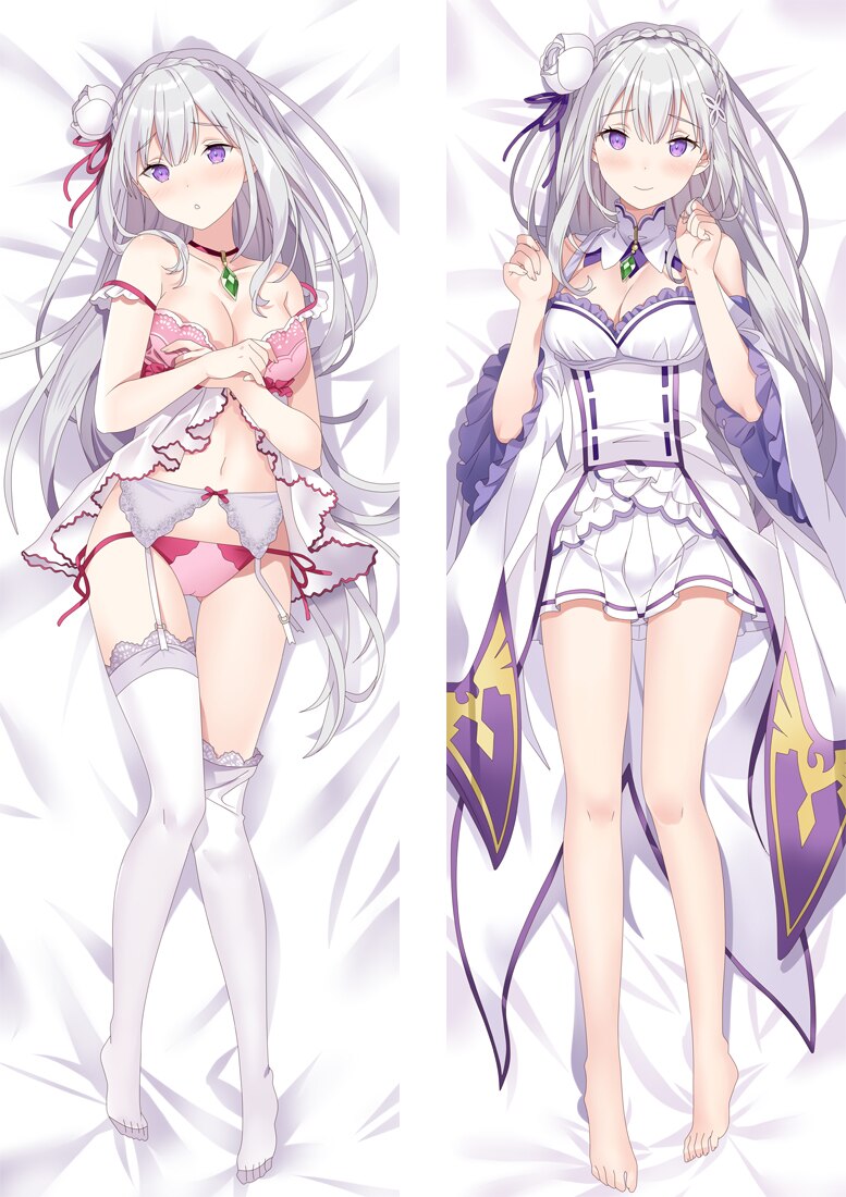 Anime Re:Zero Starting Life in Another World Emilia Dakimakura Hugging Body  Pillow Case Character Emiria Pattern Pillow Cover | Lazada PH