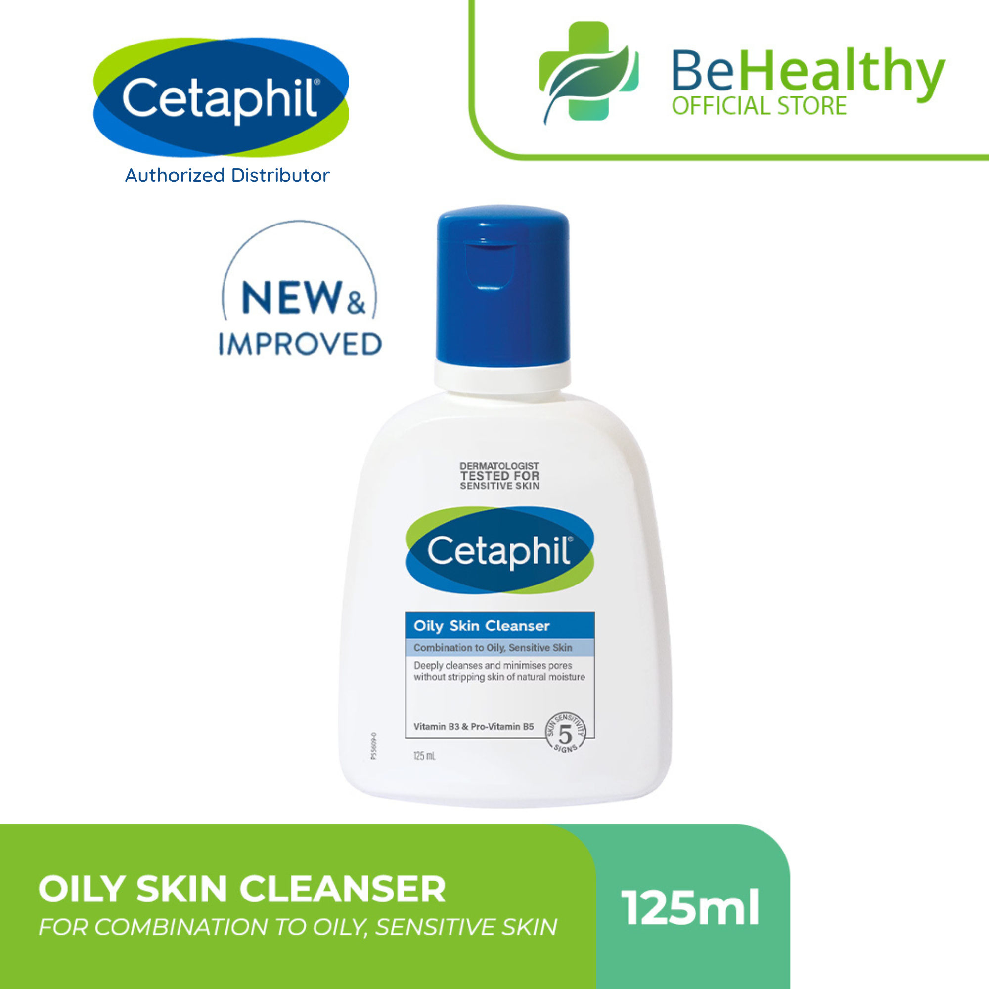 Cetaphil Oily Skin Cleanser 125ml For Sensitive Pimple And Acne