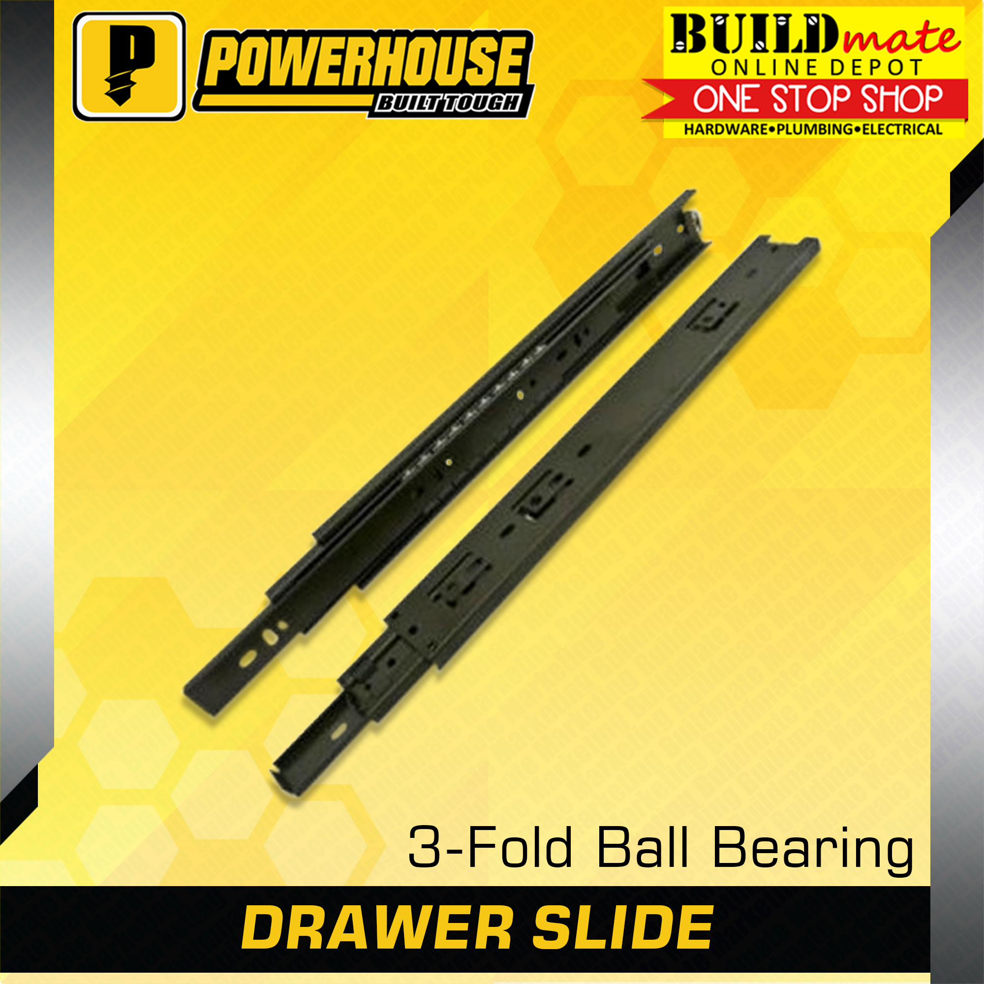 POWERHOUSE Drawer Slide 3Fold Ball Bearing 22 Lazada PH