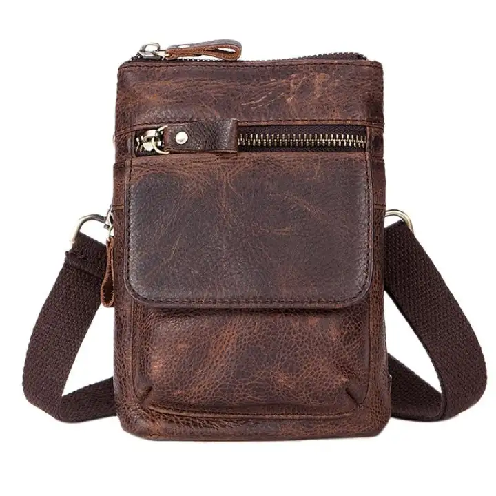 mens vintage leather shoulder bag