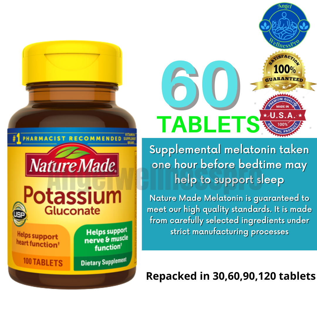  Nature Made Potassium Gluconate 550mg, 100 tablets