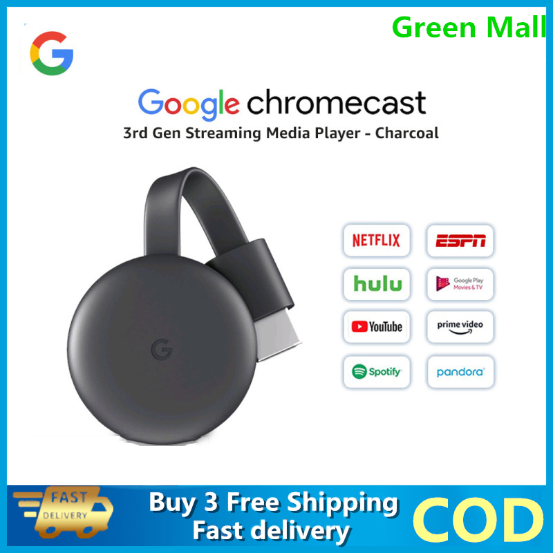 From there badge Stationary Google Chromecast 3rd Gen Streaming Player [Charcoal] Wifi Display Dongle  Screen Mirroring 4k 1080p Hd Tv For Google Home | Lazada PH