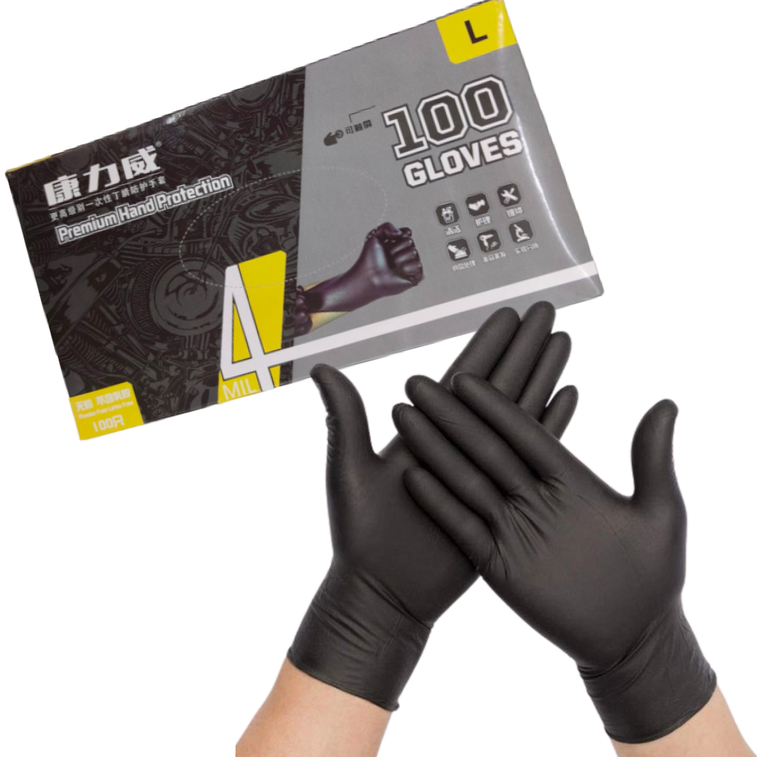 100 pcs Disposable Mechanic Nitrile Gloves Black Lazada PH