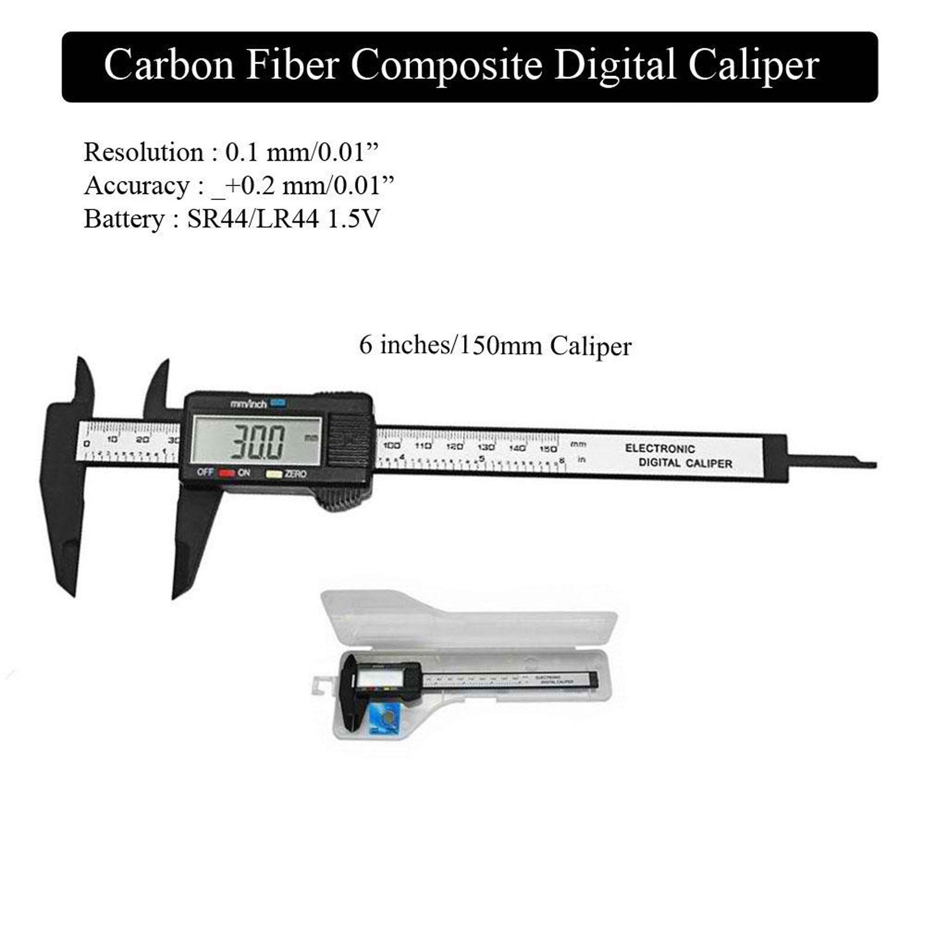 6inch 150mm Electronic Digital Caliper Ruler Carbon Fiber