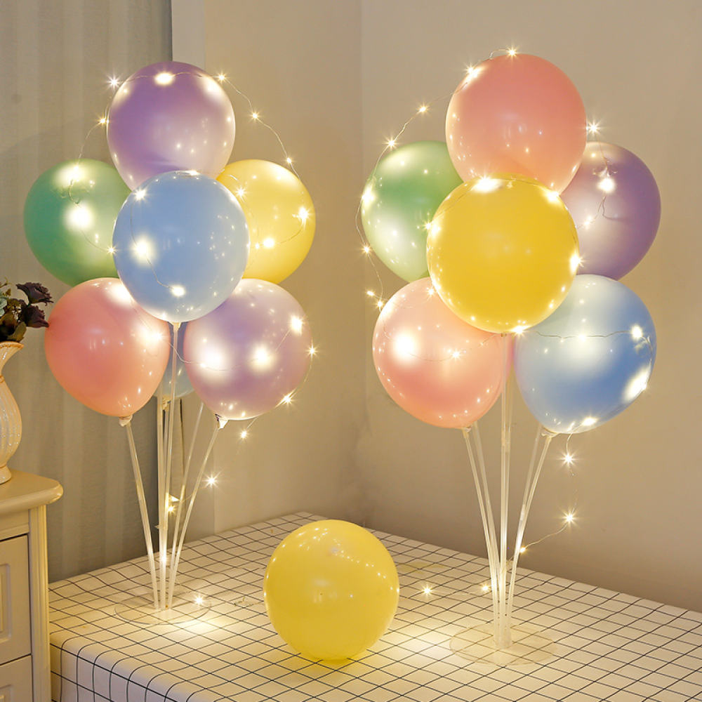 2 Set Floor Balloon Stand Kit with String Light Balloon Holder Centerpieces  Floor Decoration for Baby Shower Birthday Party Bachelorette Party