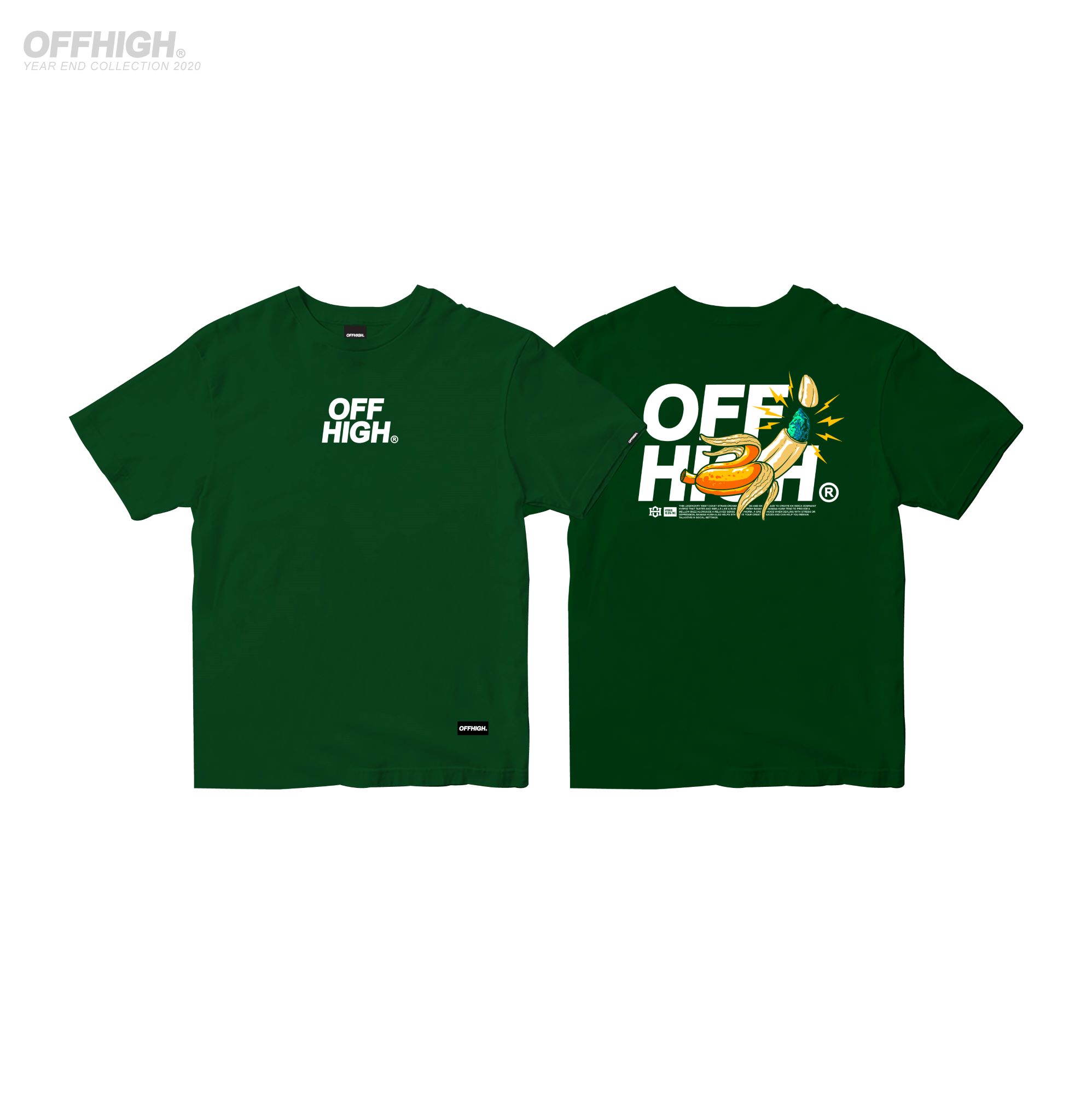 OFFHIGH BANANA KUSH MOSS GREEN T-shirt 