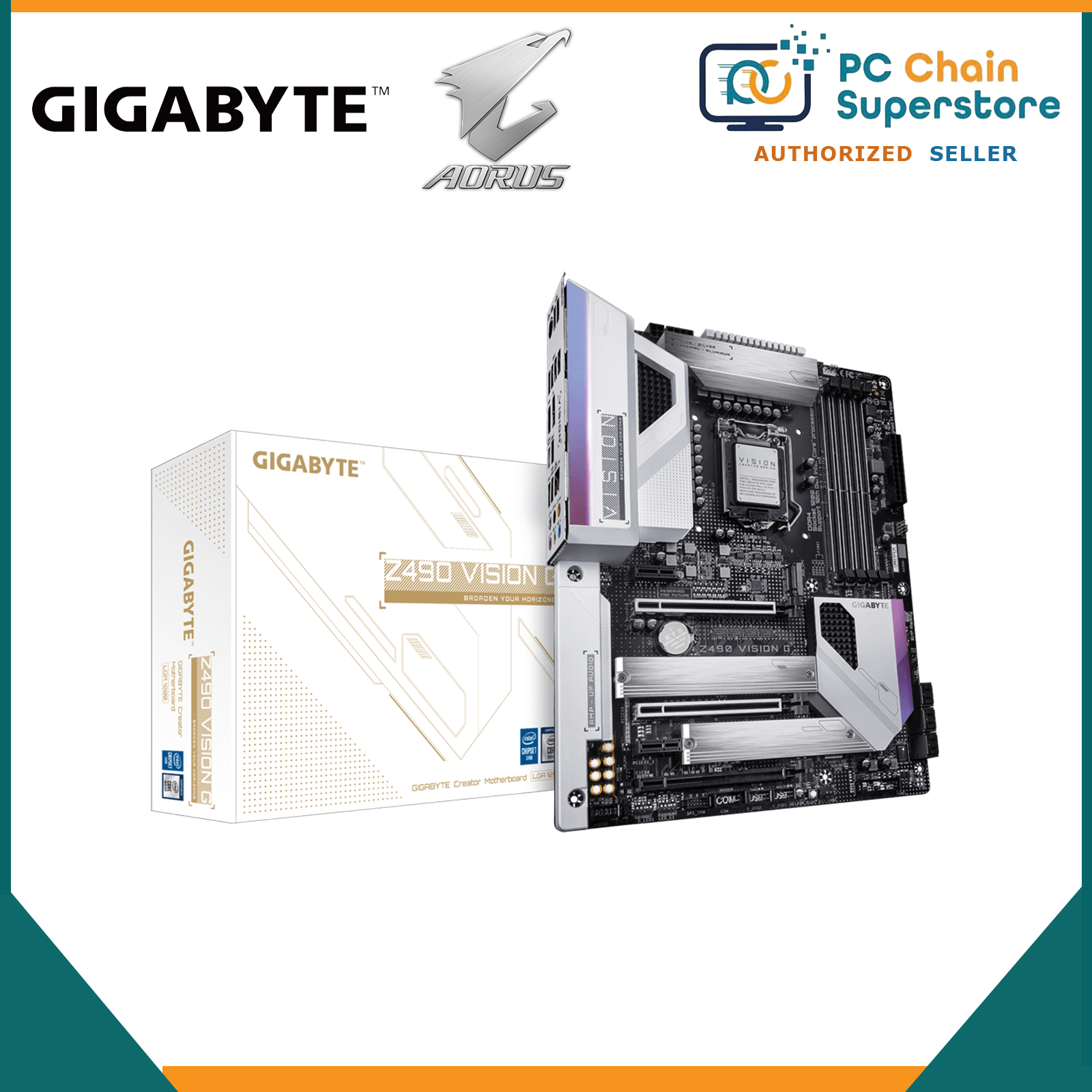 Z490 Gigabyte Vision Matx לוח אם Gigabyte Z490 Vision D ATX