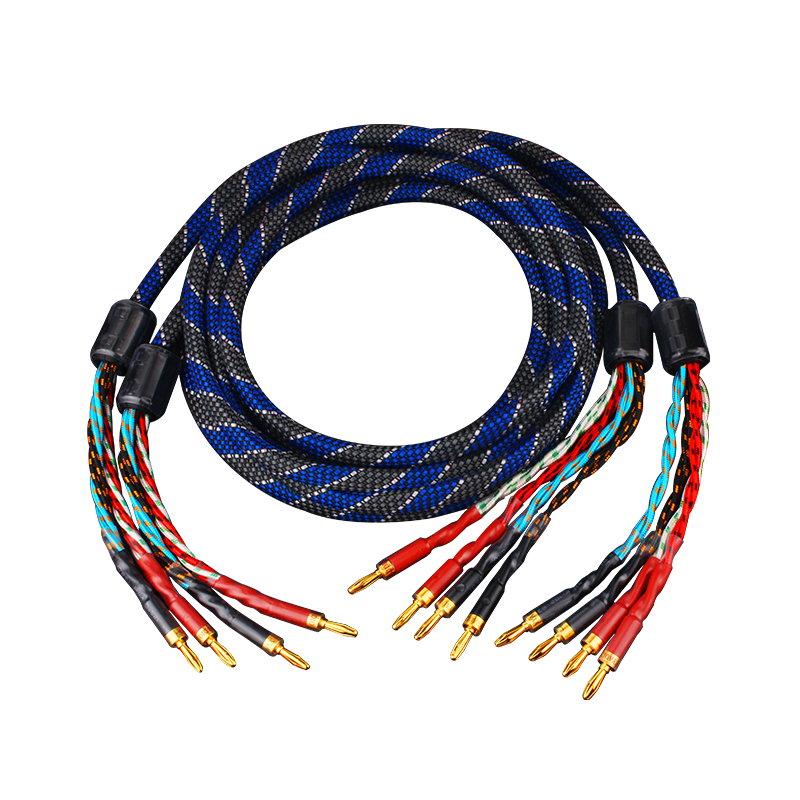 4 to 4 Banana Speaker Cable Hifi Audio Cable High End Audio Amplifier
