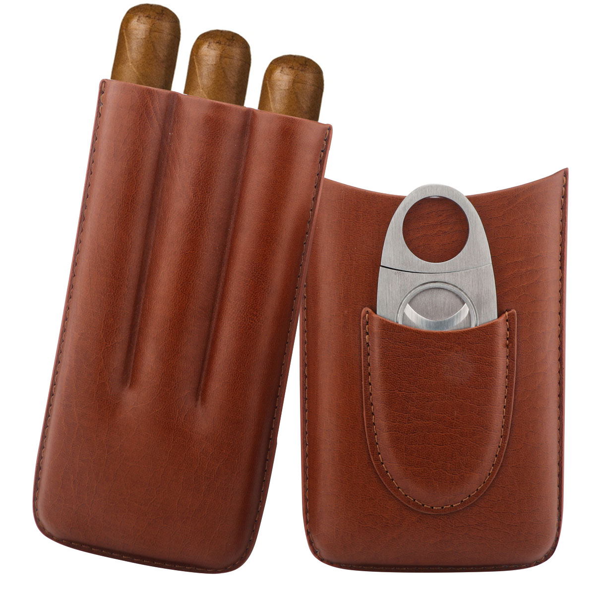 Cow Leather Cigar Case Portable Travel Cigar Humidor 3 Colors
