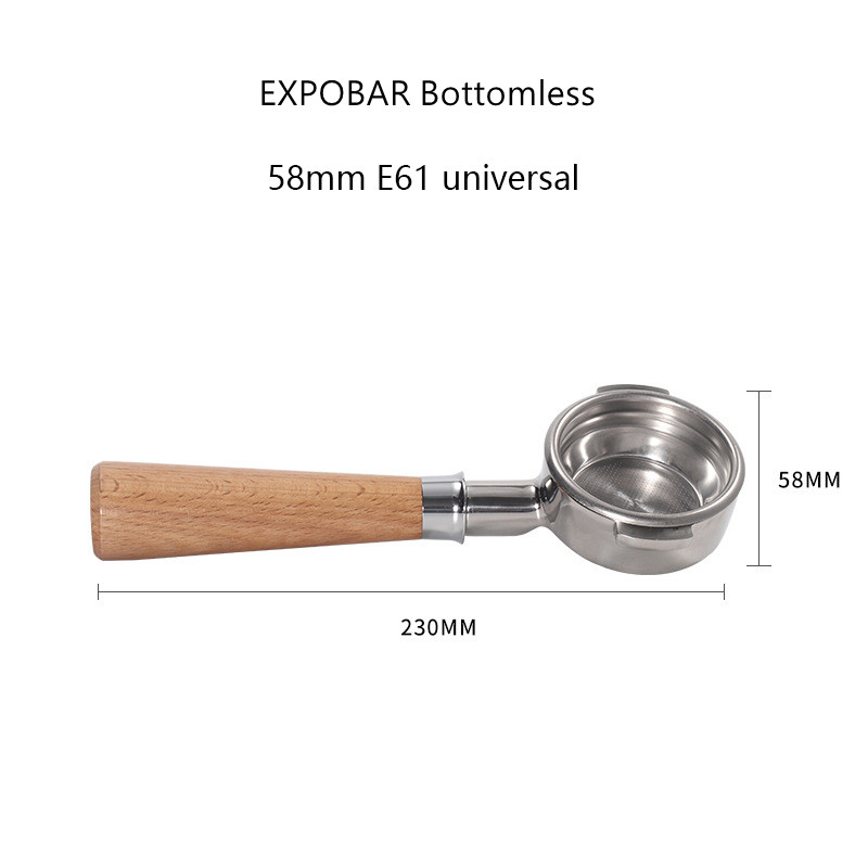 EXPOBAR E61 Portafilter Coffee Machine Solid Wood Bottomless Handle