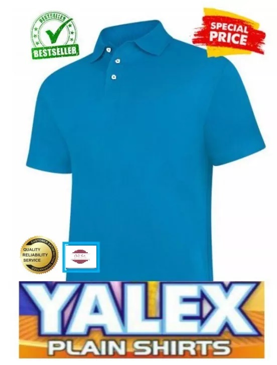 Yalex Plain Polo AQUA BLUE Shirt WITH COLLAR Yalex Red Label High ...