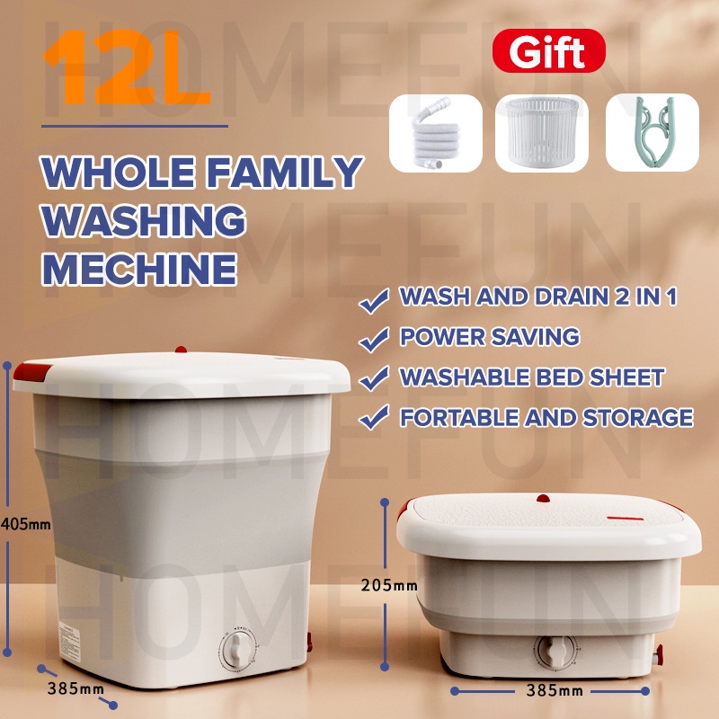 LUTIAN Mini washing machine-12L Washing Machine Blue with Dryer