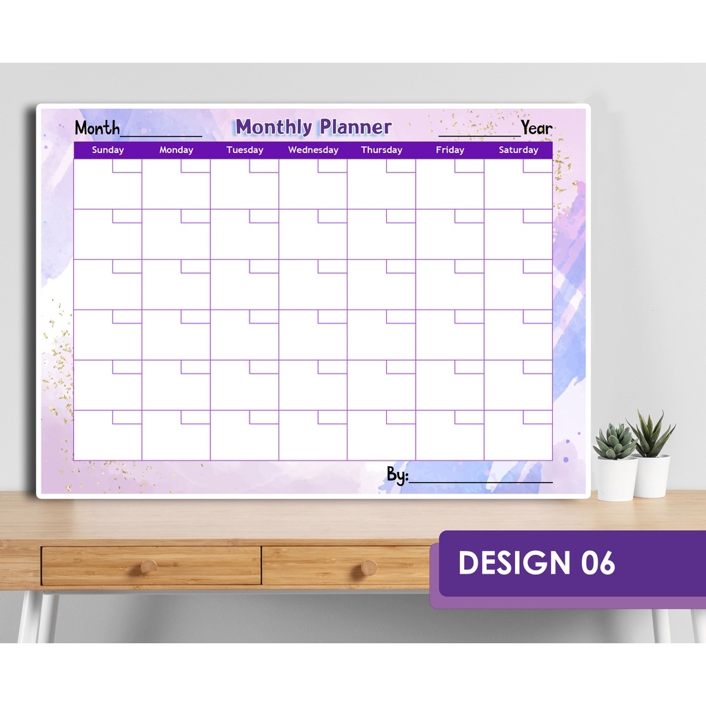 Erasable / Reusable Monthly Planner Board with Free A3 and A4 Size