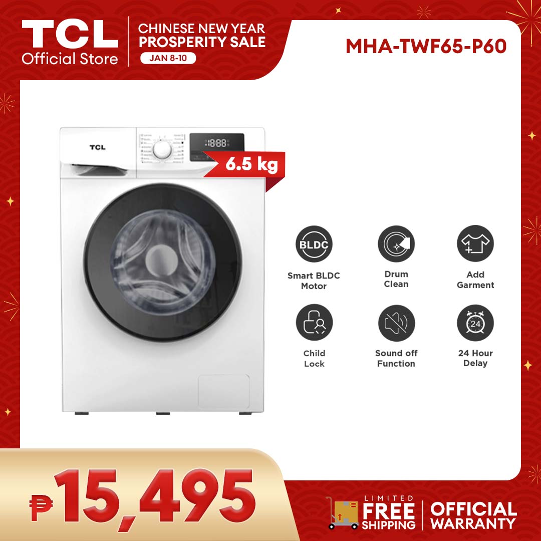 Tcl 6.5kg Front Load Inverter Washing Machine - Twf65-p60 (hydroactive 