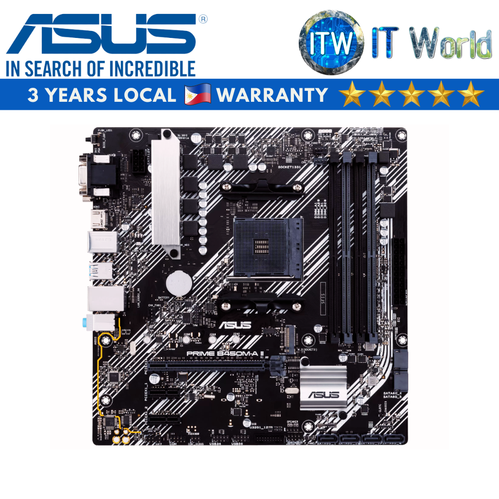 ITW | Asus Prime B450M-A II/CSM micro-ATX AM4 DDR4 Motherboard | Lazada PH