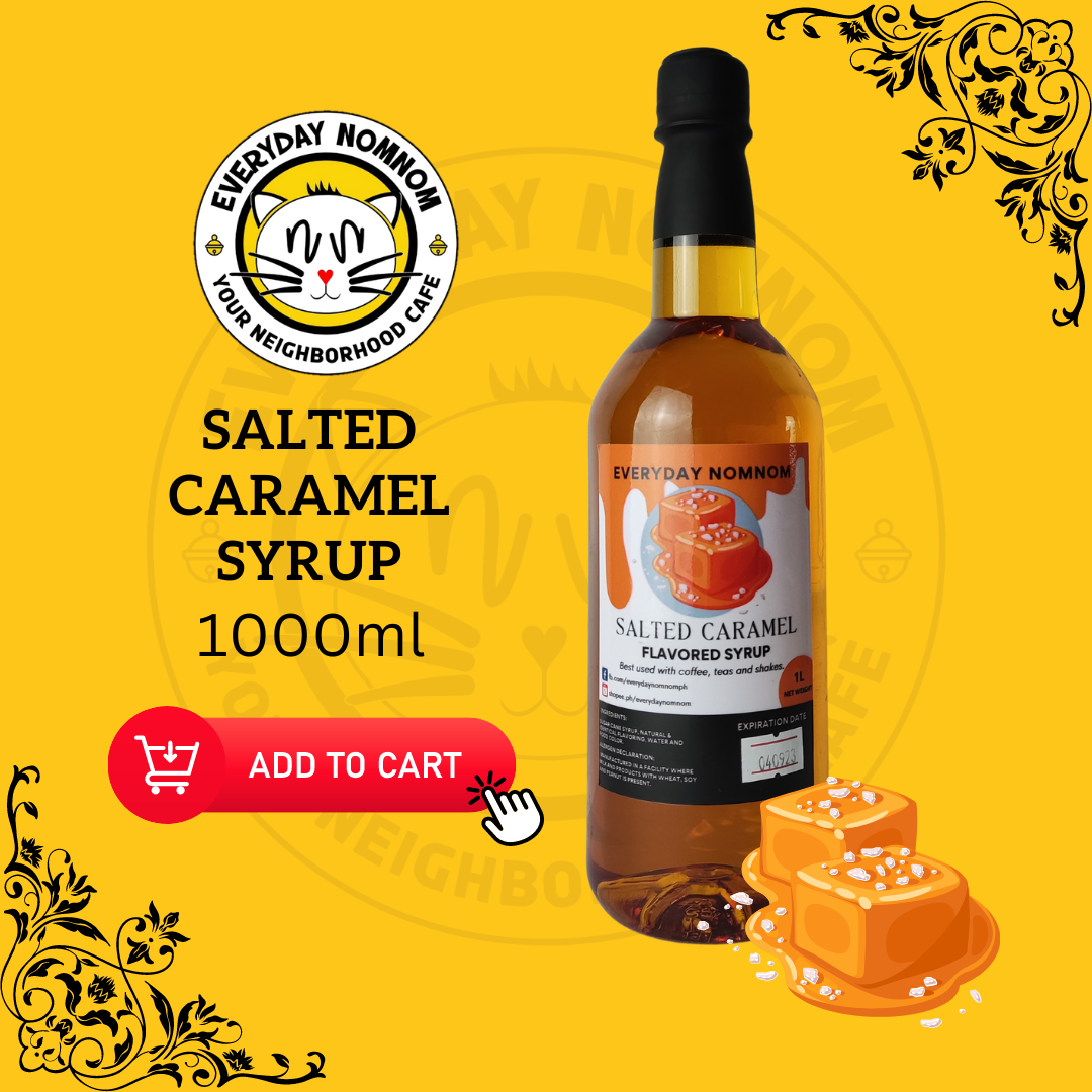Salted Caramel Flavored Syrup 1kg Everyday Nomnom (Best for Coffee, Tea