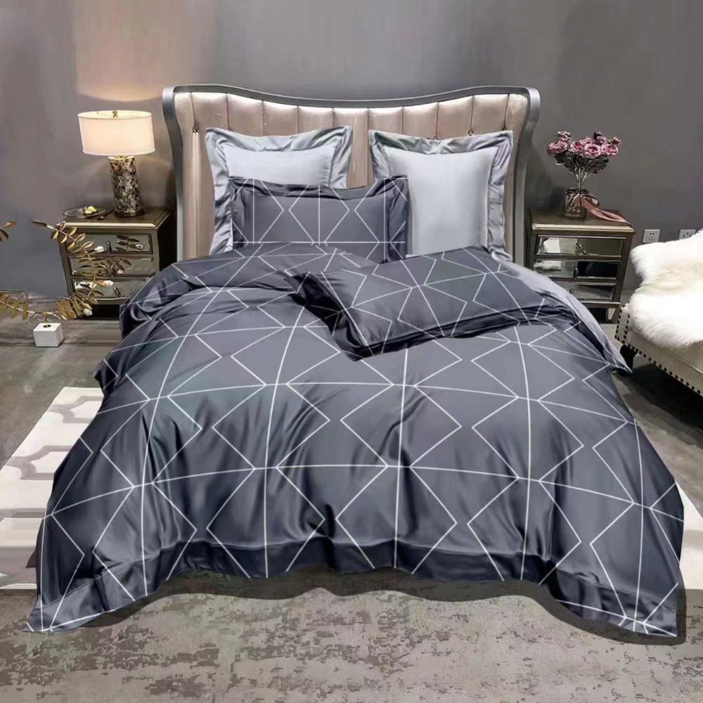 Home Heaven Bedsheet 3 In 1 Set On Sale Geometric Grey 1pc Bedsheet