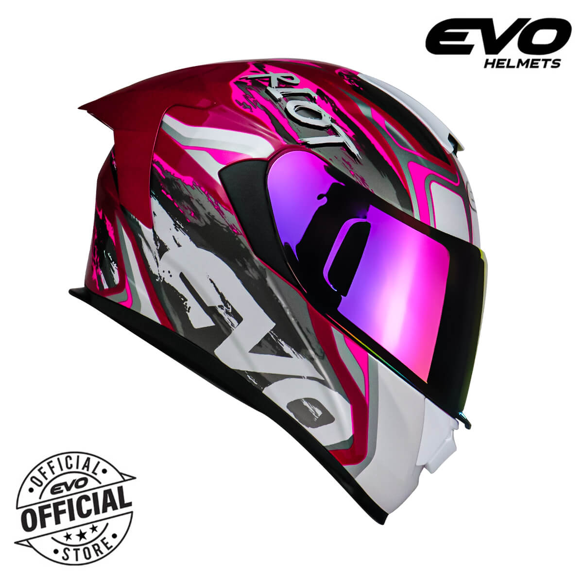 EVO GTPRO Riot Dual Visor Full Face Helmet with Free Clear Lens