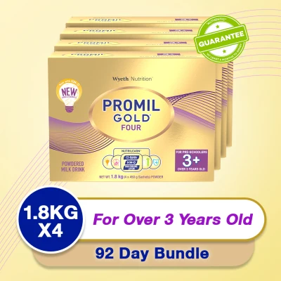 Wyeth® PROMIL GOLD® FOUR Powdered Milk Drink for Pre-Schoolers Over 3 Years Old, Bag in Box, 1.8kg x 4s