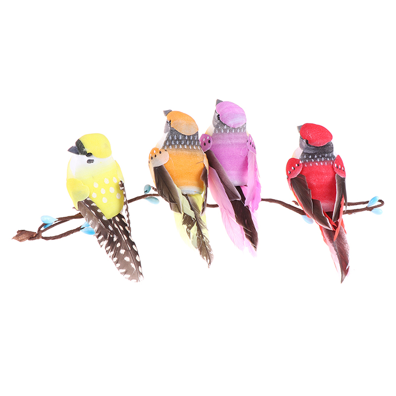 Fufeng Mini fake birds artificial feather foam doves wedding decor venue ornament