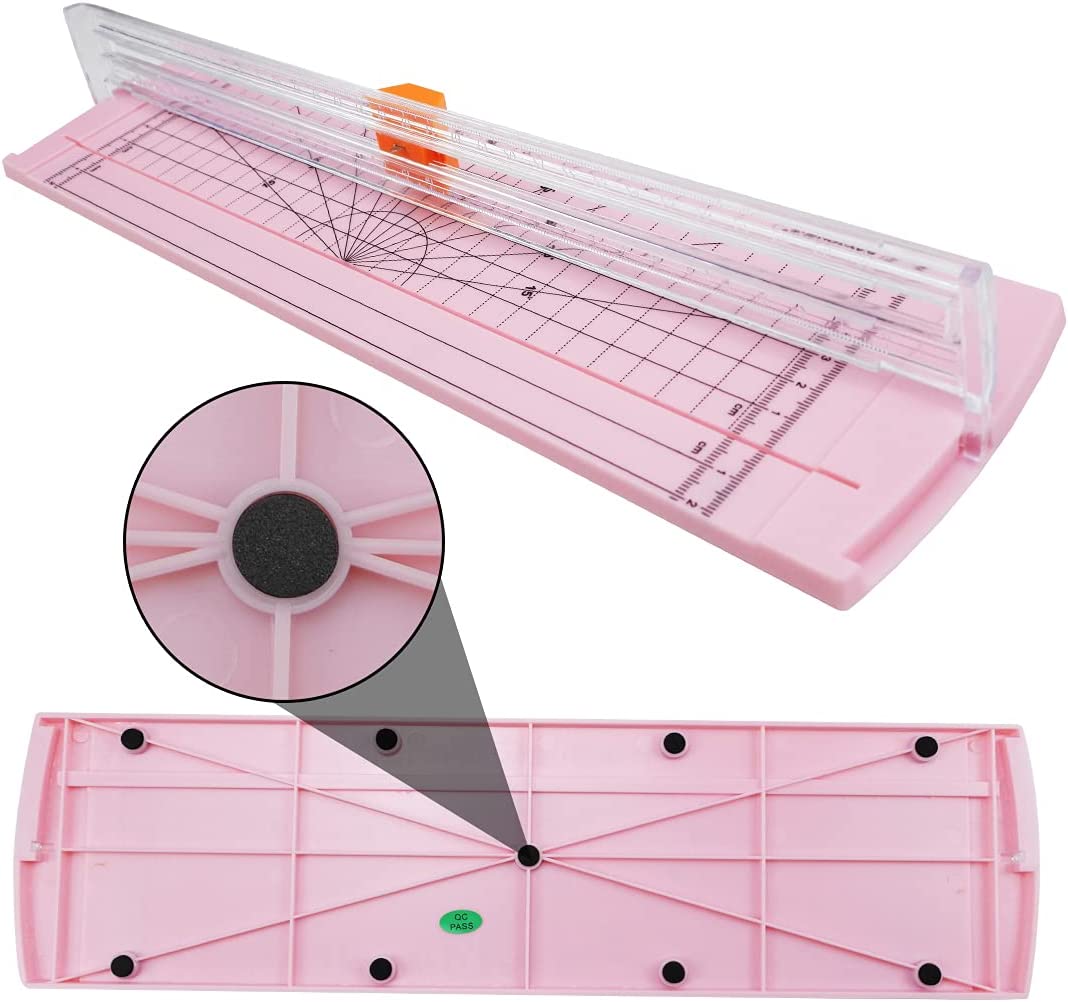Glone 12 inch Paper Trimmer, A4 Size Paper Cutter with Automatic Security  Safeguard for Coupon, Craft Paper and Photos (Pink)