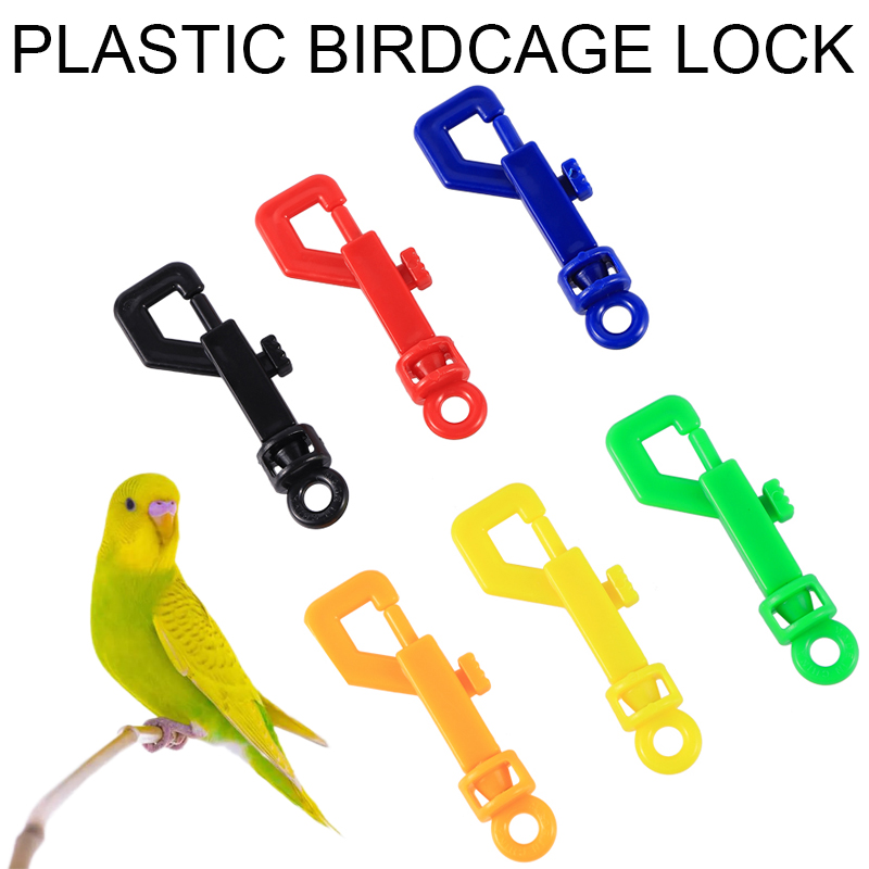 11Pcs Mixed Color Bird cage lock Plastic Bird Cage door hook lock P