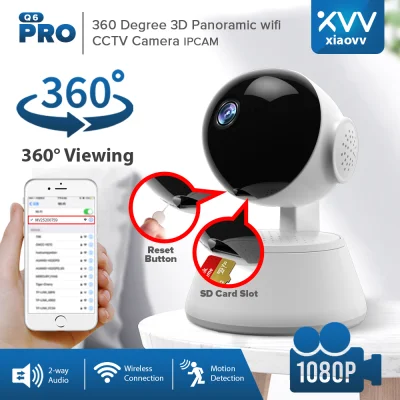 Xiaovv V380 Q6 PRO 1080p MV-T3810-Q6S Smart Security IP Cam 360 Degree PTZ Control 3D Panoramic WiFi CCTV Camera