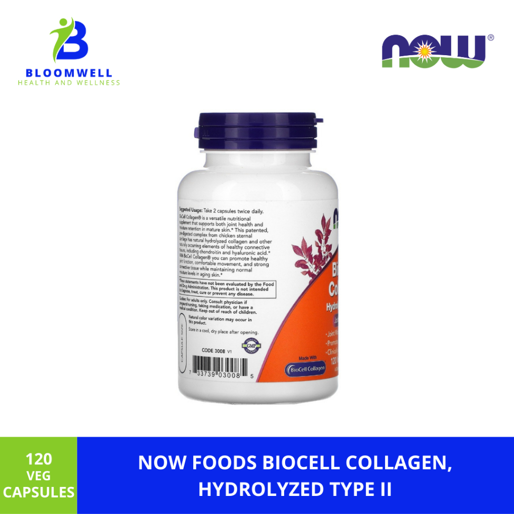 NOW Supplements, BioCell Collagen® Hydrolyzed Type II,, 58% OFF