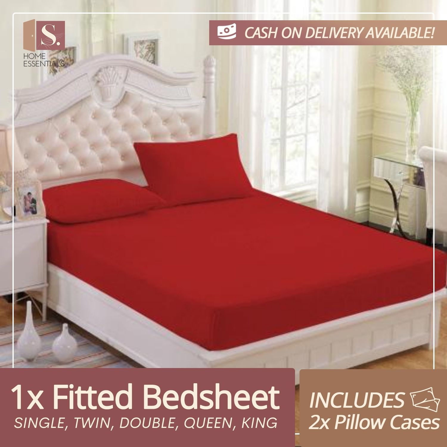 red king size pillowcases