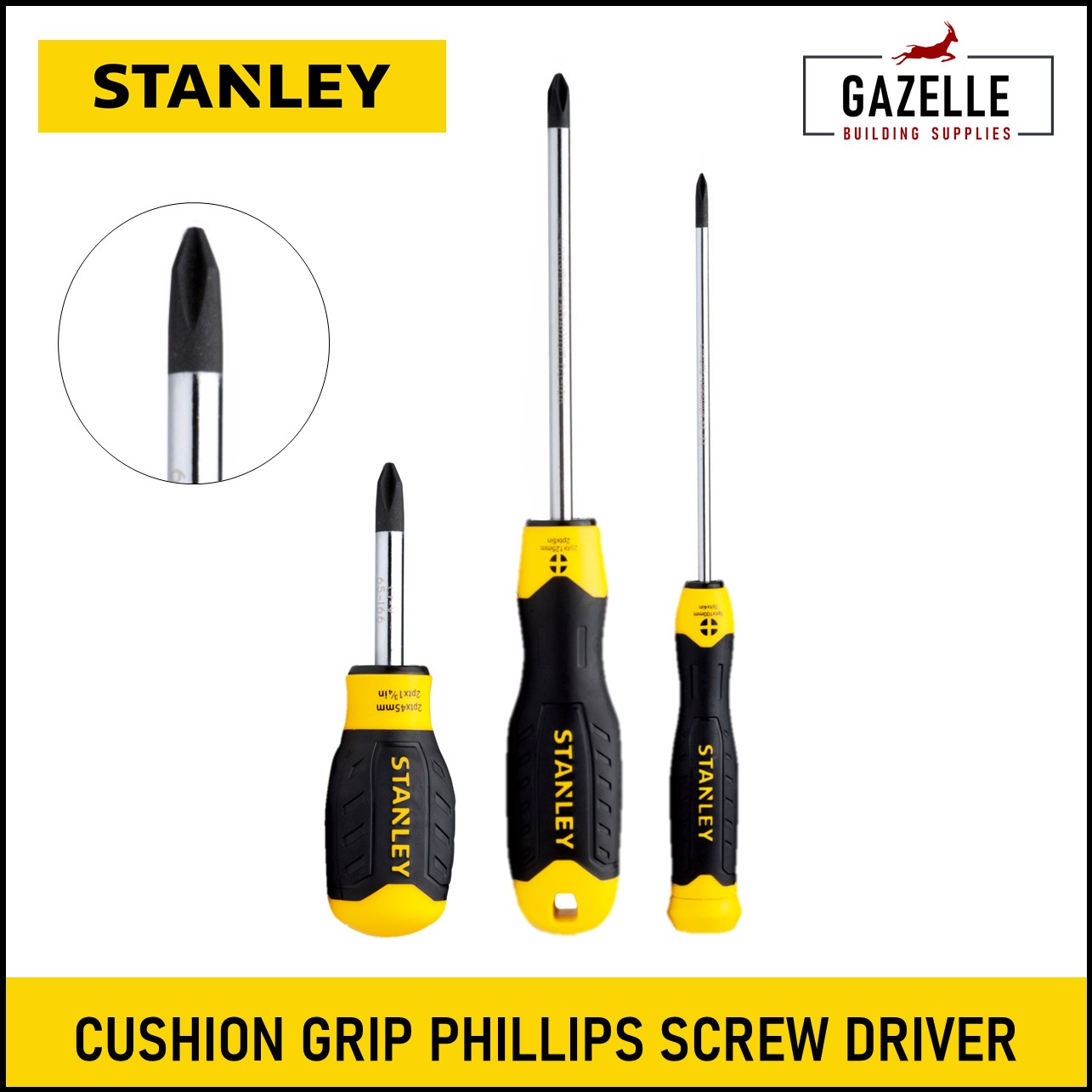 Stanley Cushion Grip Phillips Tip Screwdriver Screw Driver 10 Sizes Lazada PH